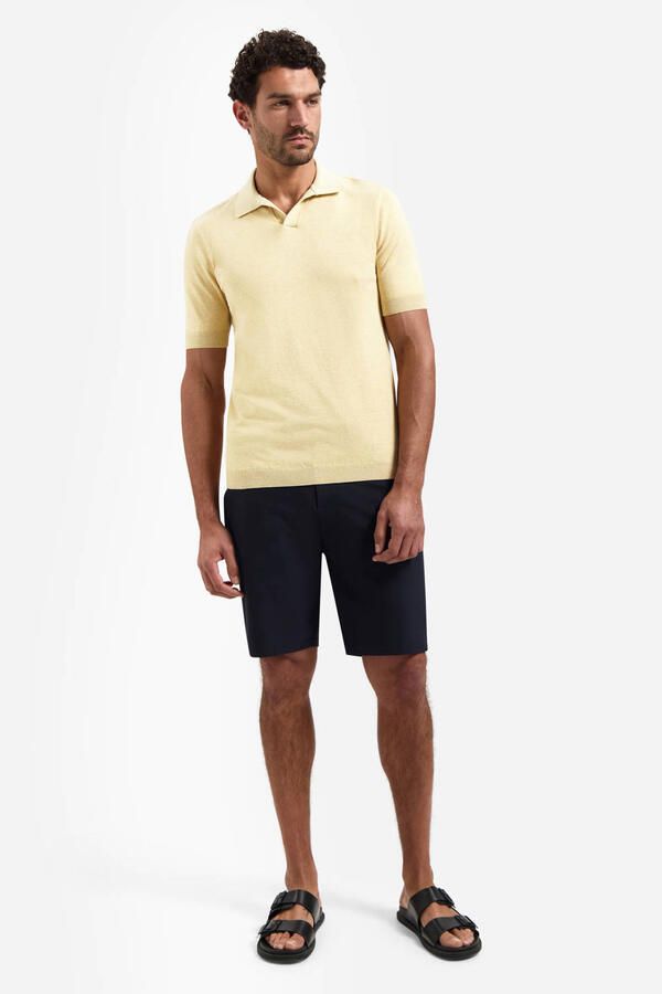 No Excess regular polo fijn gebreid geel - Foto 3