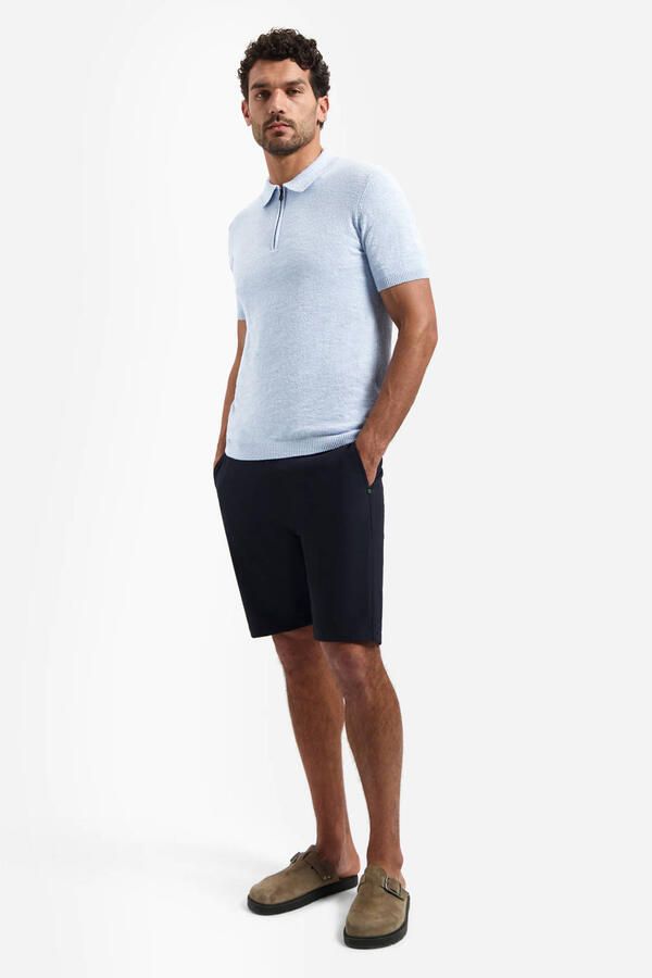 No Excess Polo Shirt Korte Mouw Half Zip Poloshirt Lichtblauw - Foto 2