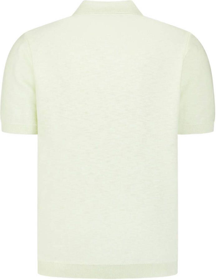No Excess Polo Shirt Korte Mouw Knitted Slub Poloshirt Lichtgroen - Foto 2