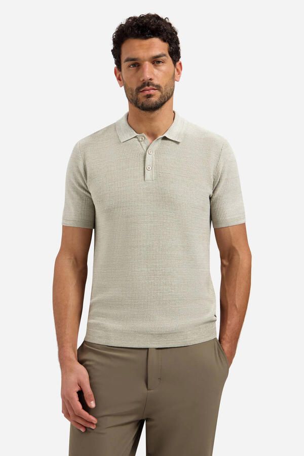 No Excess Polo Shirt Korte Mouw Knitted Poloshirt Taupe