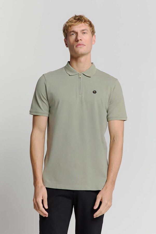 No Excess T-shirt Half Zip Poloshirt Piqué Groen - Foto 2