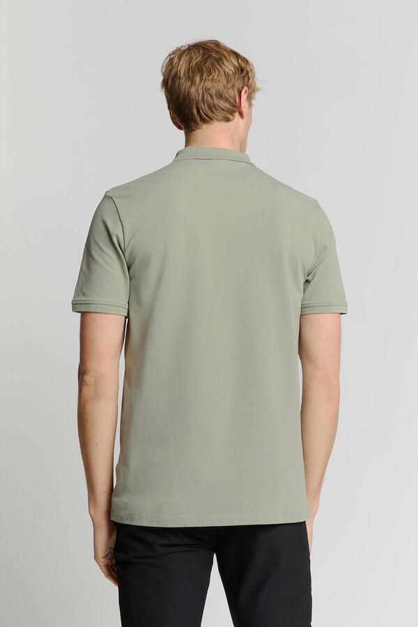 No Excess T-shirt Half Zip Poloshirt Piqué Groen
