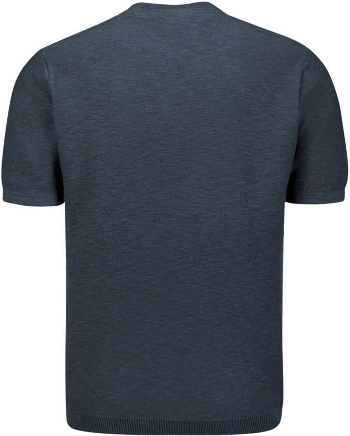 No Excess regular T-shirt fijn gebreid donkerblauw - Foto 2