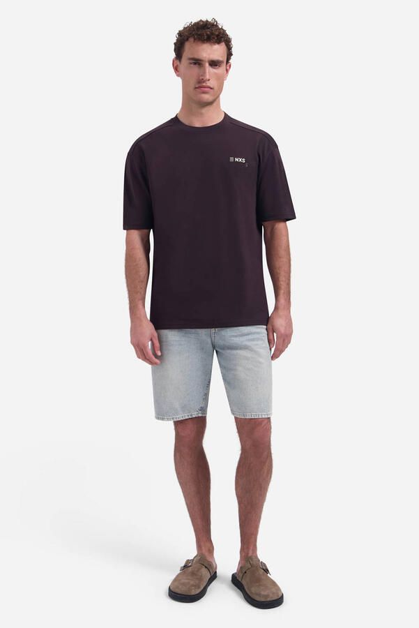 No Excess relaxed T-shirt met backprint donkerbruin - Foto 2