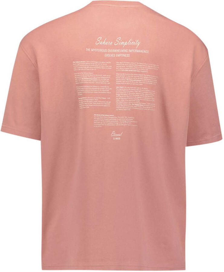 No Excess relaxed T-shirt met backprint koraalrood - Foto 2