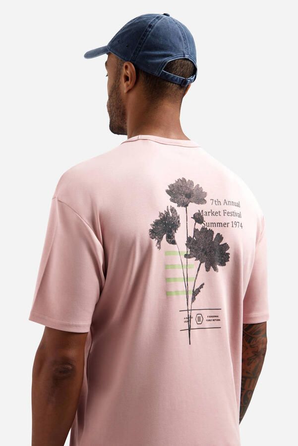 No Excess relaxed T-shirt met backprint roze - Foto 3