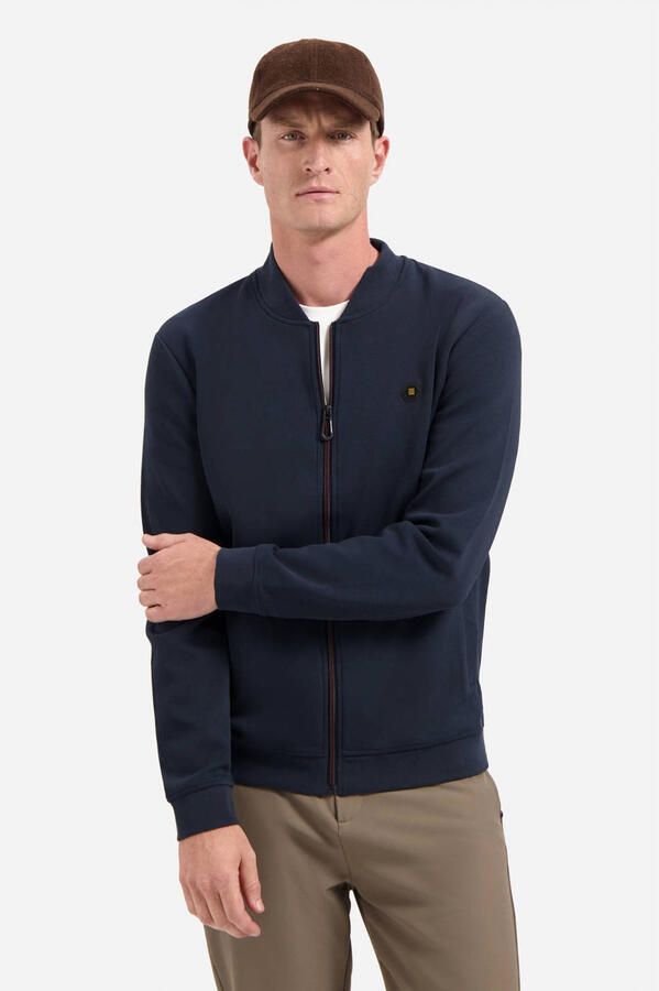 No Excess Piqué Bomber Rits Vest Blue Heren - Foto 2