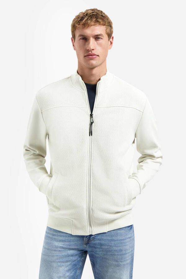 No Excess sweatvest met textuur ecru