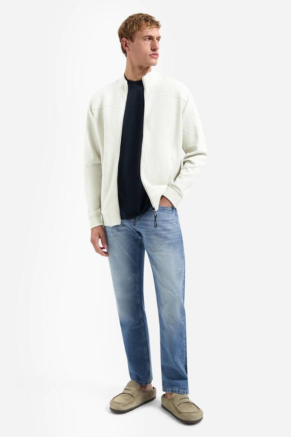 No Excess sweatvest met textuur ecru - Foto 2