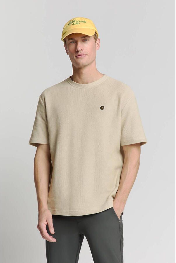 No Excess T-shirt met textuur beige
