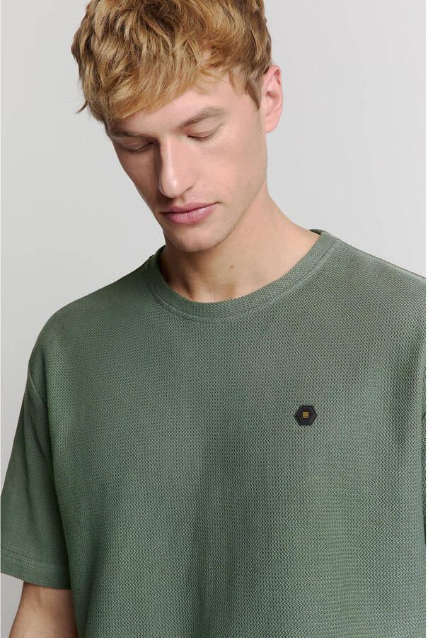 No Excess T-shirt met textuur groen