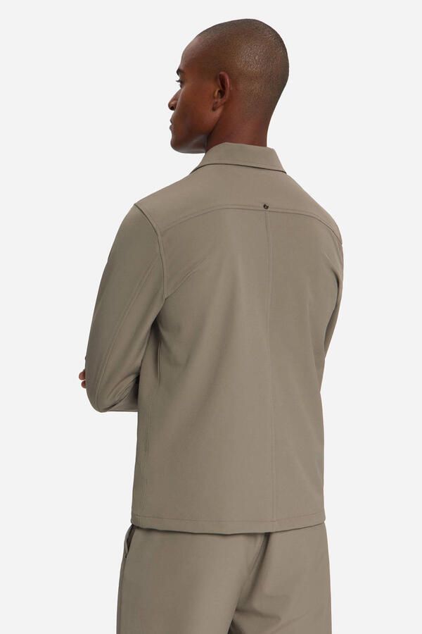 No Excess travelstof regular fit overshirt khaki - Foto 3