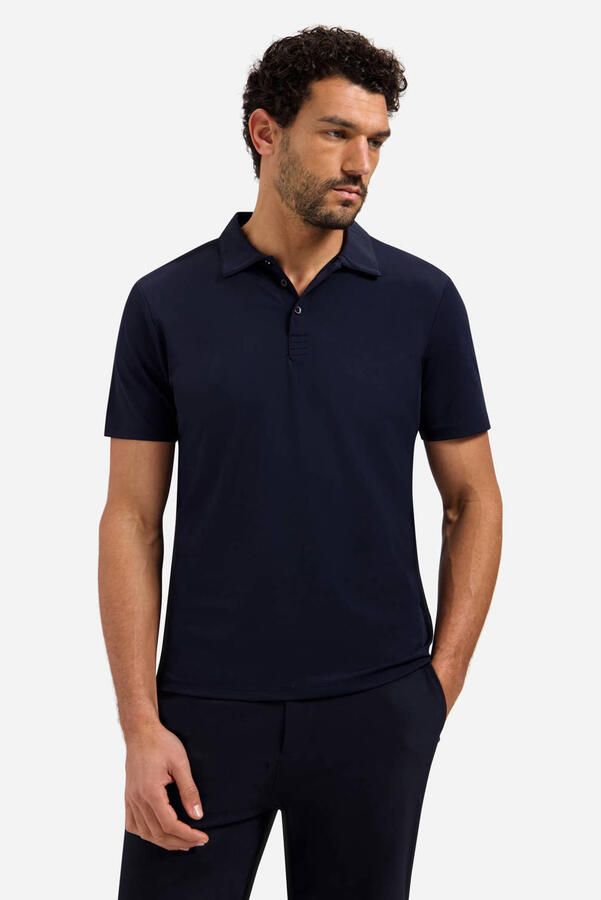No Excess travelstof regular polo donkerblauw