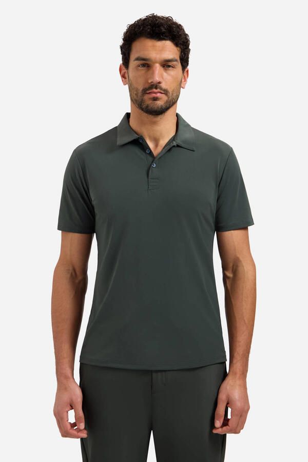 No Excess travelstof regular polo donkergroen