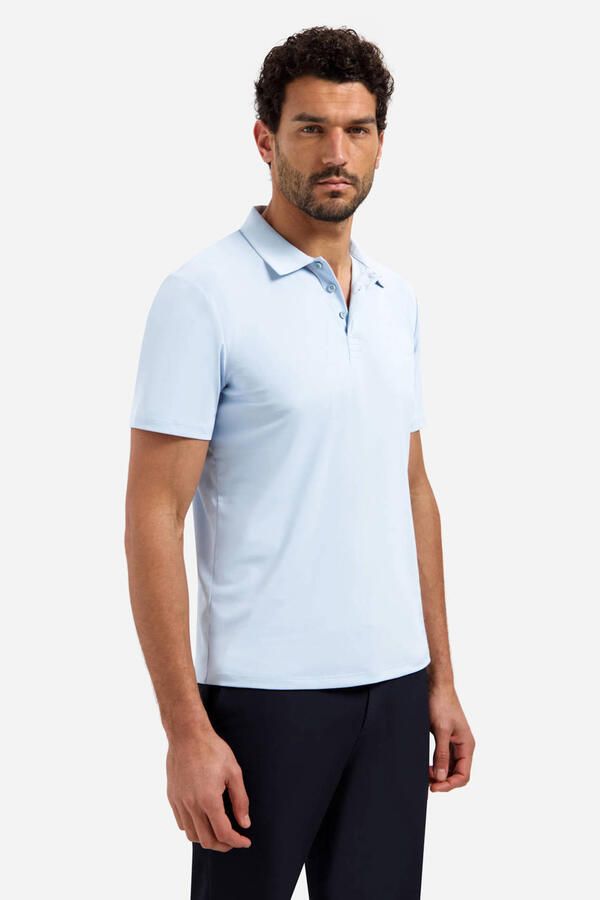No Excess travelstof regular polo lichtblauw