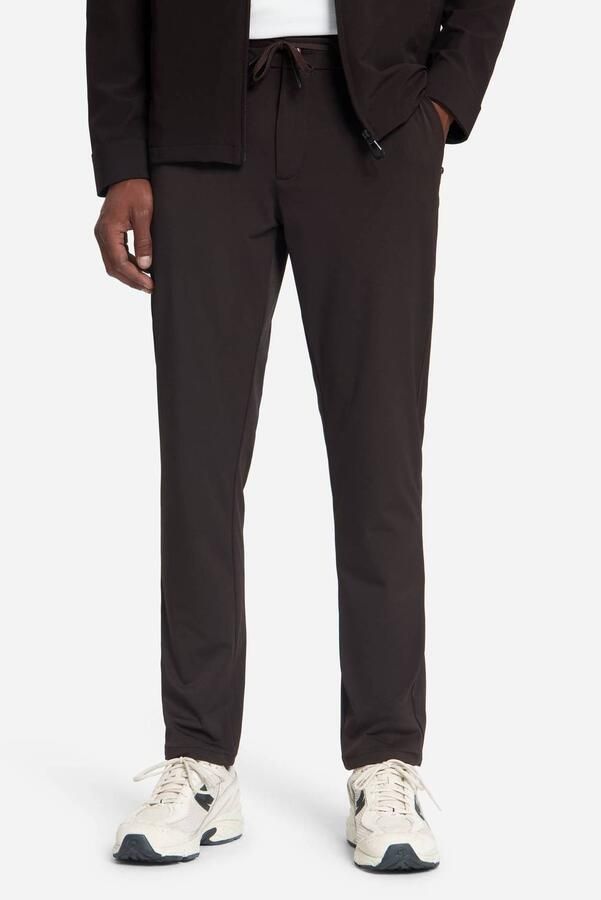No Excess travelstof relaxed fit chino donkerbruin