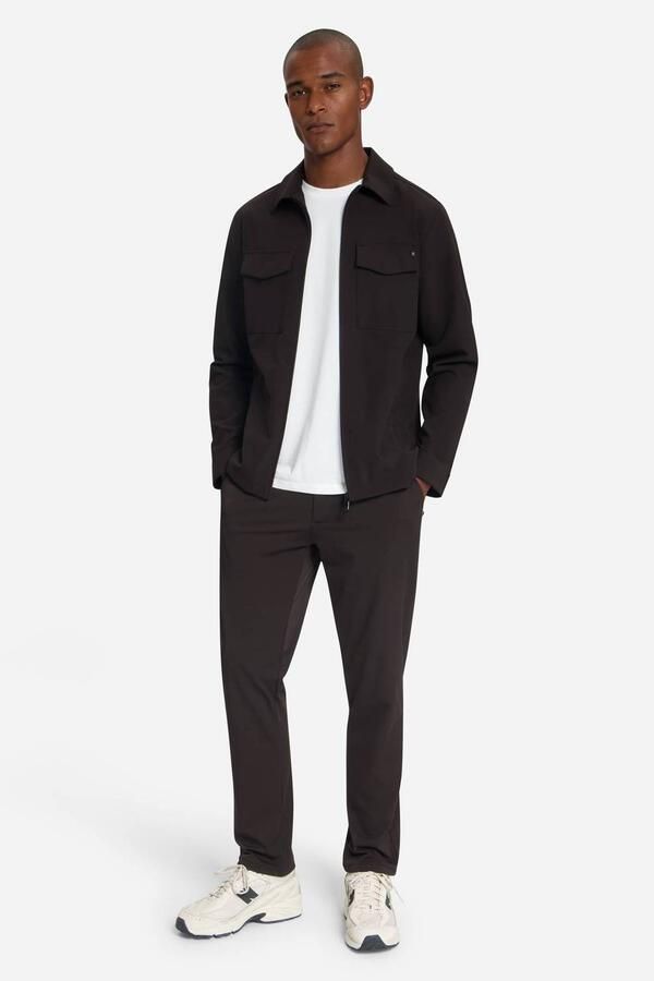 No Excess travelstof relaxed fit chino donkerbruin - Foto 2