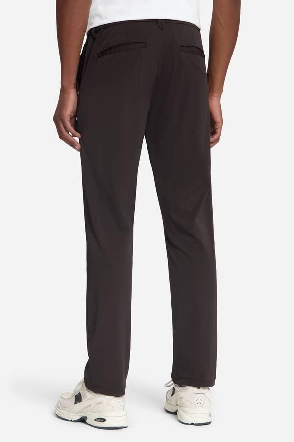 No Excess travelstof relaxed fit chino donkerbruin - Foto 3