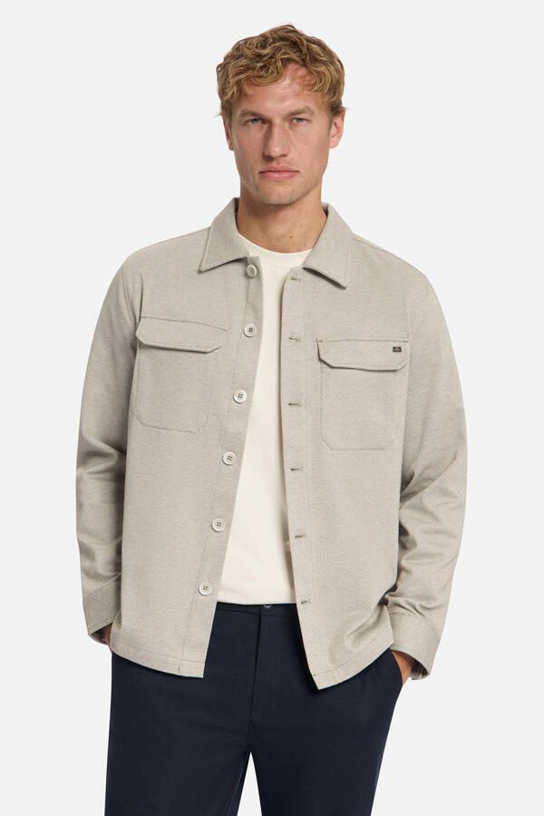No Excess twill overshirt lichtbruin