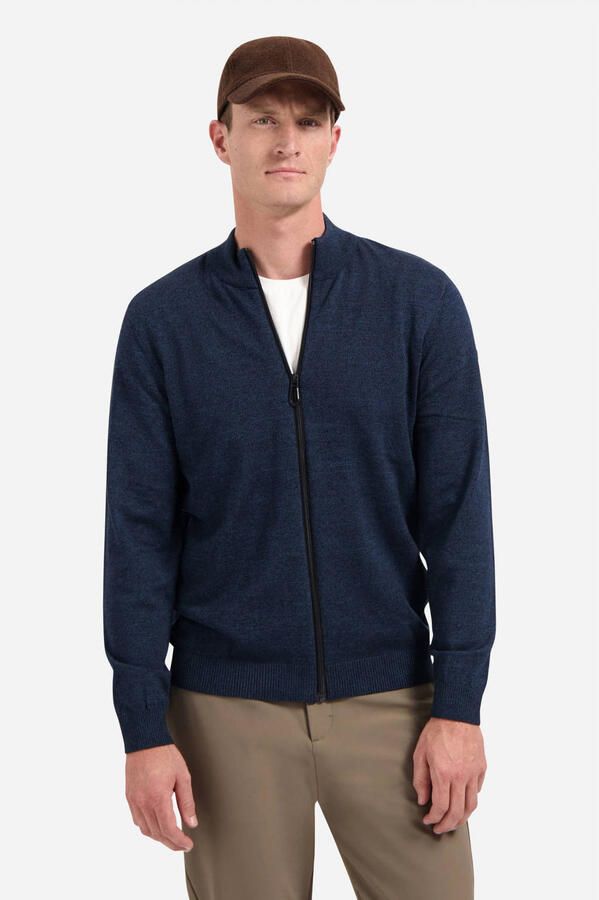 No Excess vest fijn gebreid donkerblauw - Foto 3