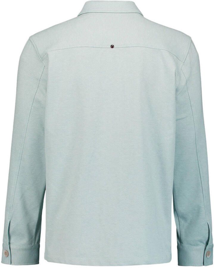 No Excess viscose twill overshirt lichtblauw - Foto 3