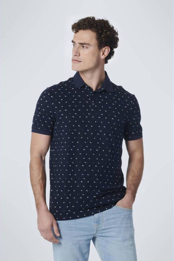 No Excess T-shirt Polo Print Donkerblauw