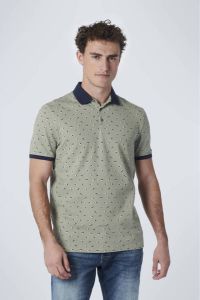 No Excess polo met contrastbies smoke green