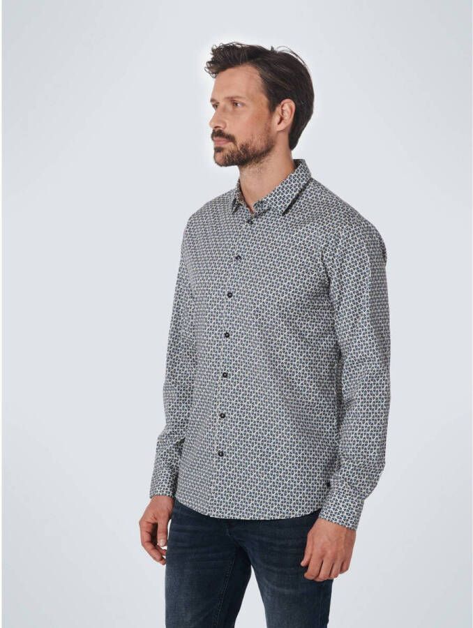 No Excess regular fit overhemd met all over print 011 offwhite