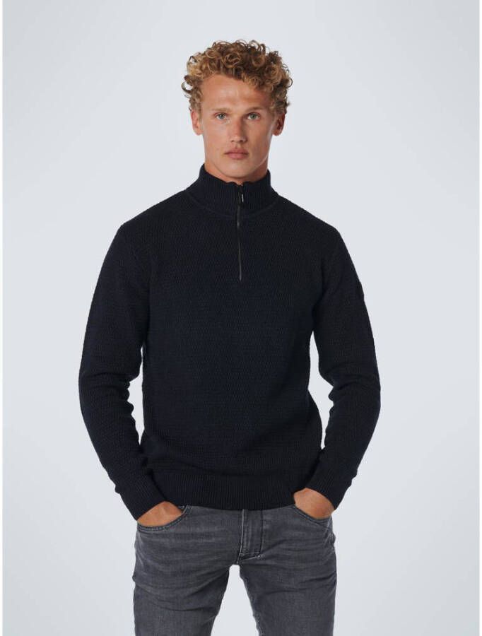 No Excess Pullover half zipper 2 coloured mel ink Blauw Heren