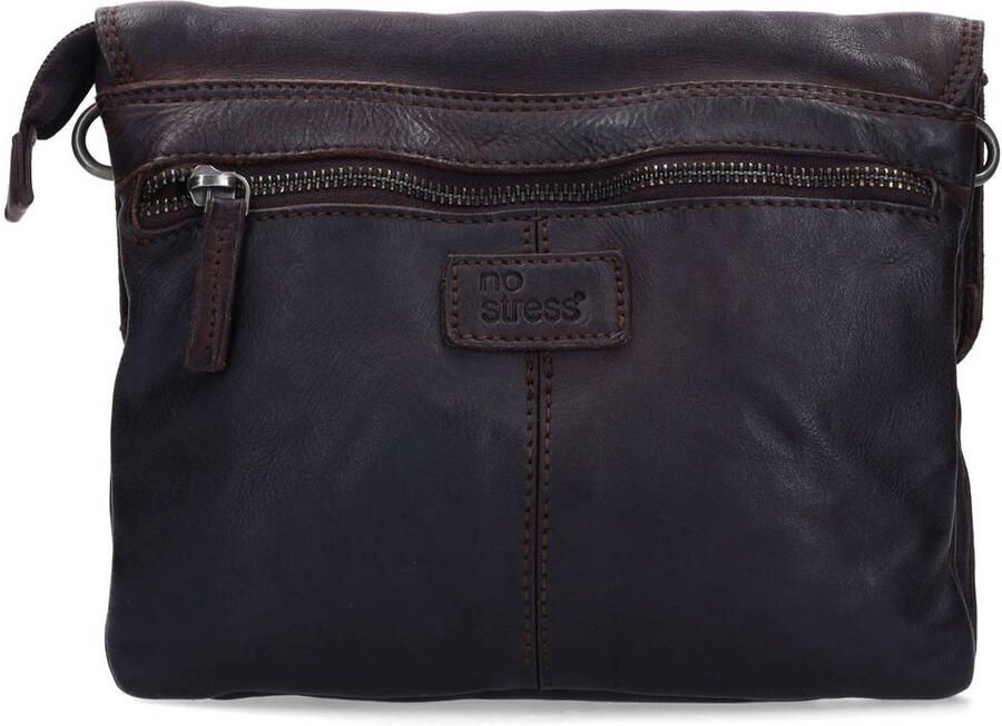 No Stress leren crossbody tas donkerbruin - Foto 3