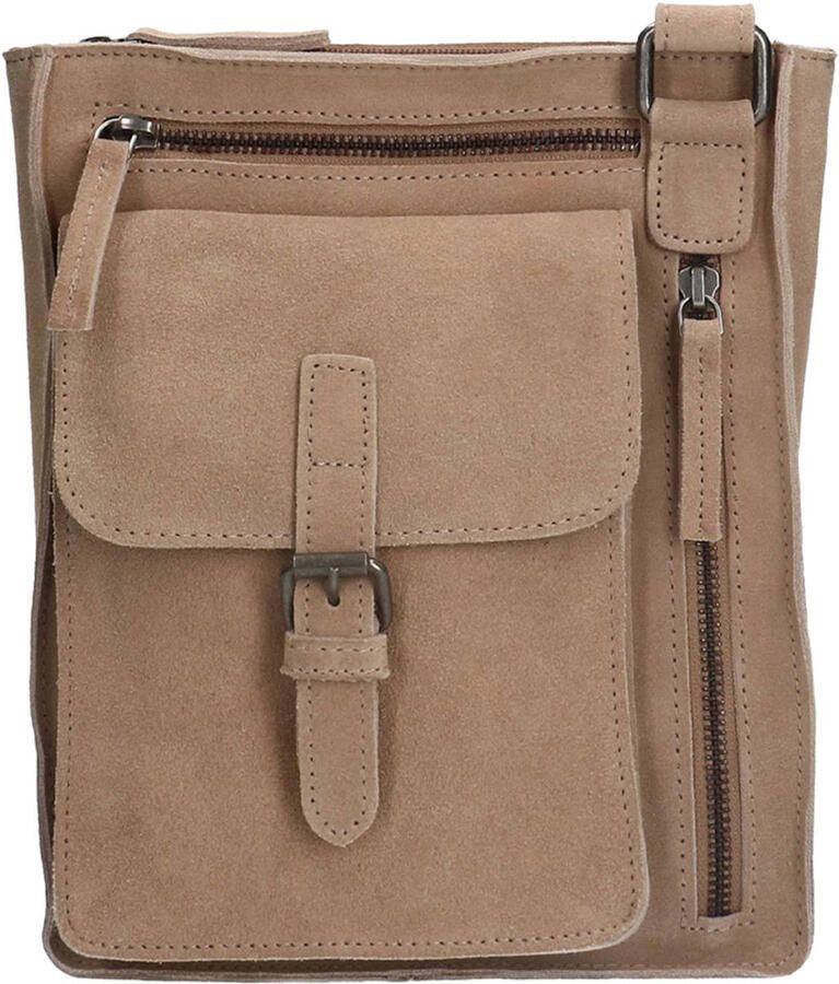No Stress suède crossbody tas beige