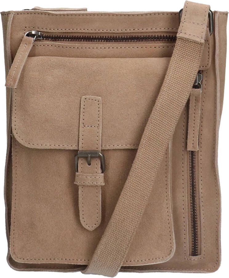 No Stress suède crossbody tas beige - Foto 3