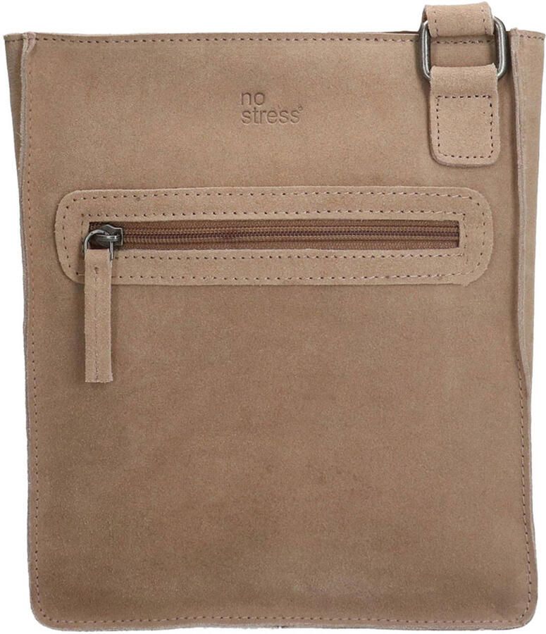 No Stress suède crossbody tas beige - Foto 2