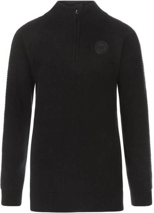 No Way Monday longsleeve zwart Meisjes Katoen Openvallende hals Effen 116