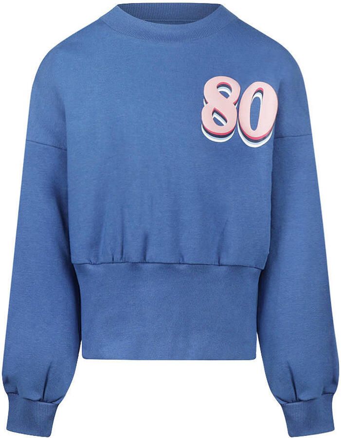 No Way Monday boxy sweater met backprint blauw