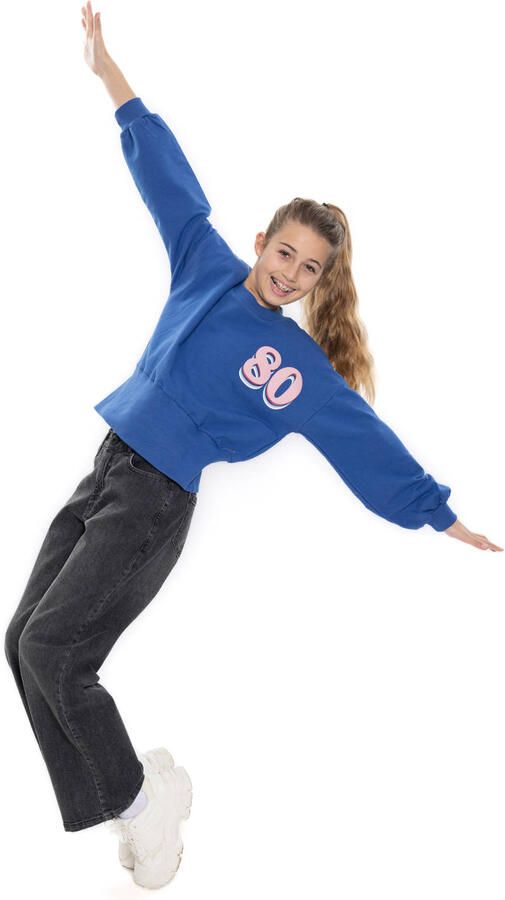 No Way Monday boxy sweater met backprint blauw - Foto 2