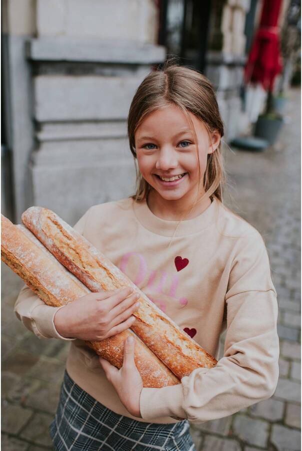 No Way Monday boxy sweater met tekst beige Tekst - Foto 3