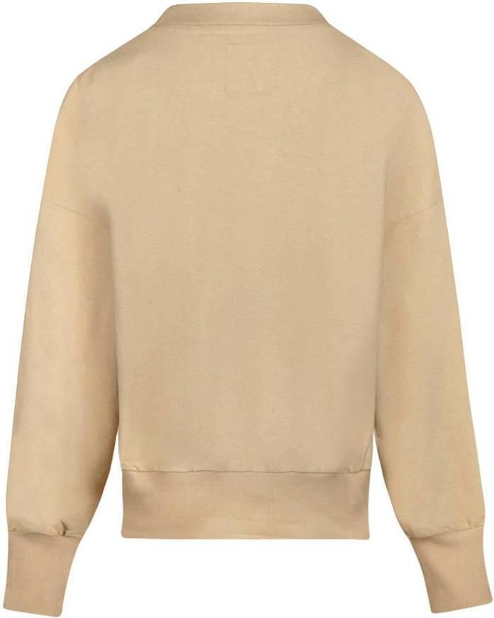 No Way Monday boxy sweater met tekst beige Tekst - Foto 2