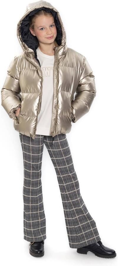 No Way Monday gewatteerde winterjas goud Meisjes Polyester Capuchon Effen