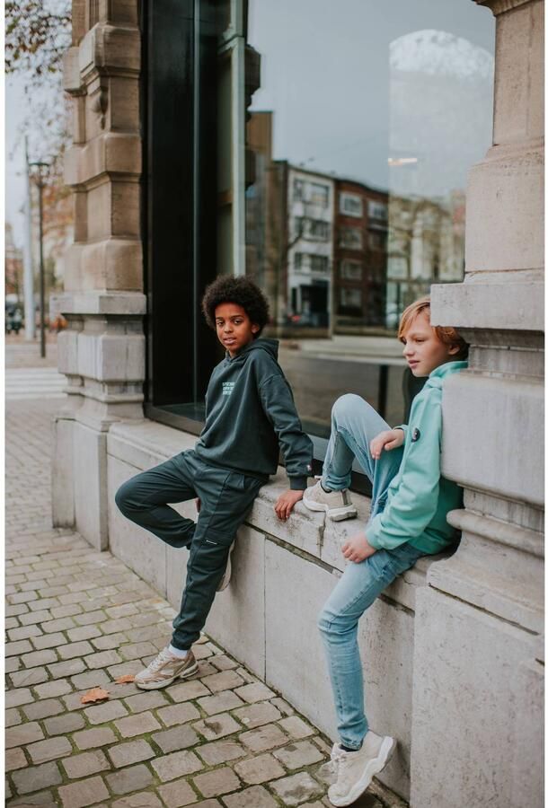 No Way Monday loose fit cargobroek grijs Jongens Sweat Effen - Foto 2