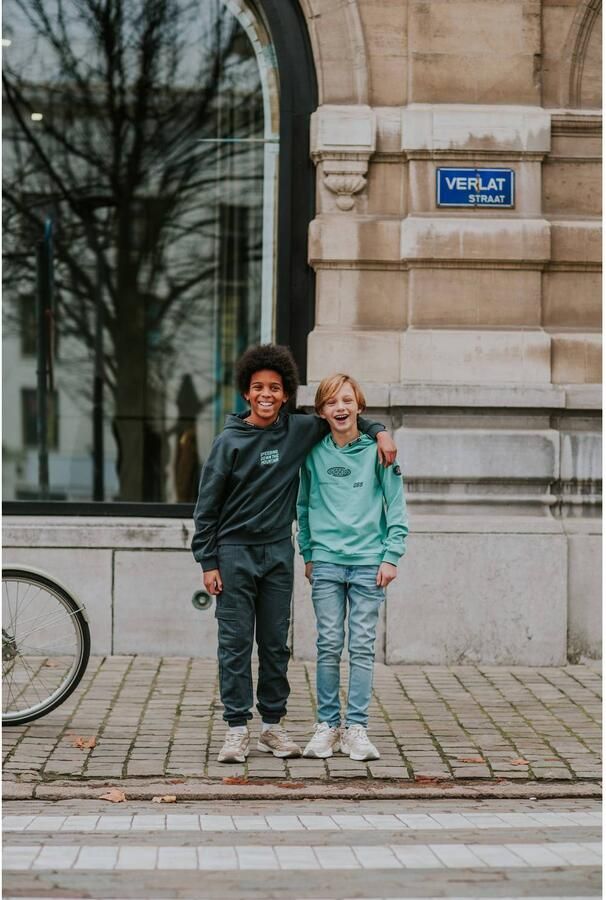 No Way Monday loose fit cargobroek grijs Jongens Sweat Effen - Foto 3