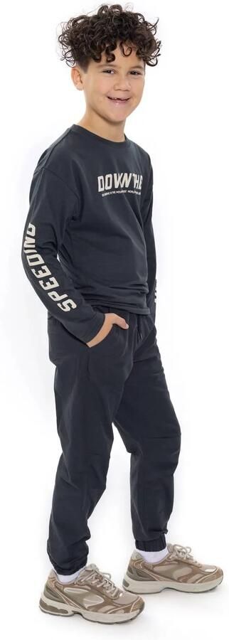No Way Monday loose fit casual broek grijs