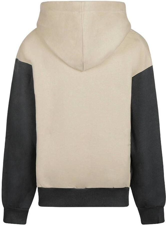 No Way Monday oversized hoodie beige zwart Sweater Jongens Katoen Capuchon - Foto 2