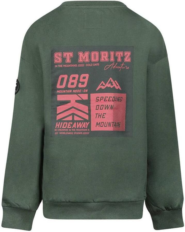 No Way Monday oversized sweater met backprint groen Backprint - Foto 2