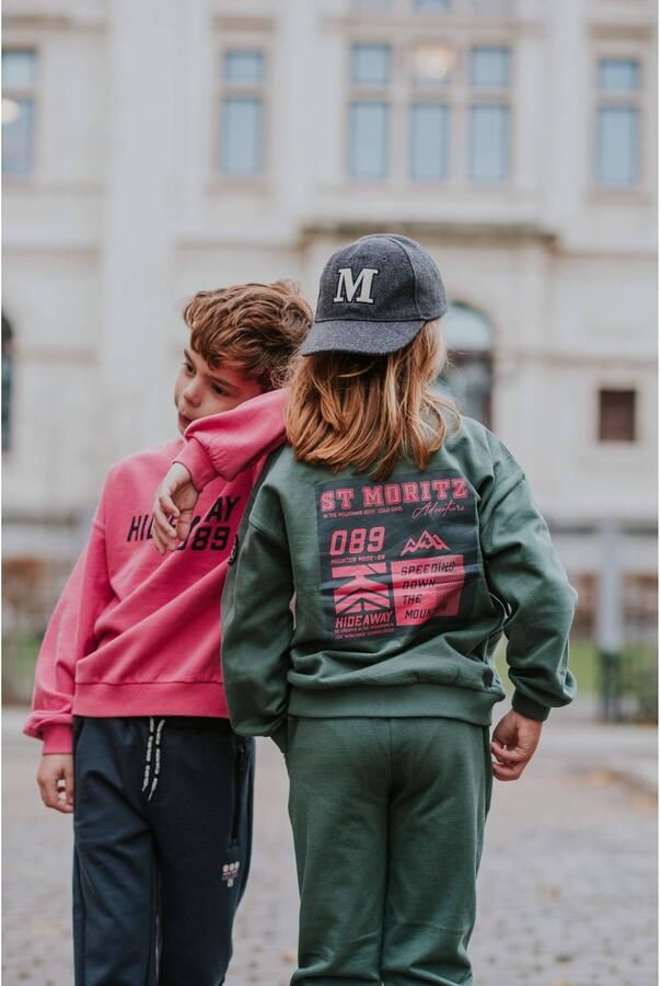 No Way Monday oversized sweater met backprint groen Backprint - Foto 3