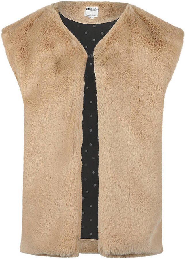 No Way Monday rechtvallend gilet beige