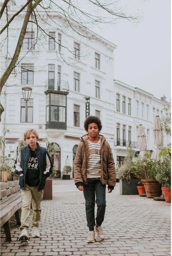 No Way Monday rechtvallende gestreepte sweater met tekst wit - Foto 3
