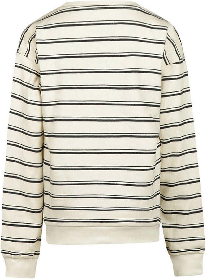 No Way Monday rechtvallende gestreepte sweater met tekst wit - Foto 2