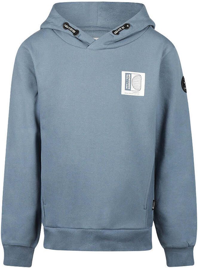 No Way Monday rechtvallende hoodie met backprint blauw