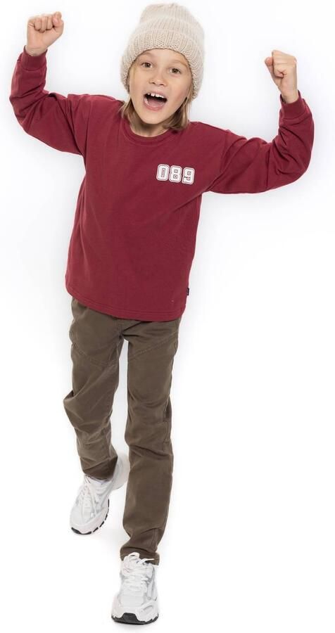 No Way Monday rechtvallende longsleeve met backprint rood Jongens Katoen Ronde hals - Foto 3